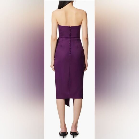 Elliatt Reception Cascade Ruffle Strapless Cocktail Dress NWT size Large Purple - Picture 2 of 5